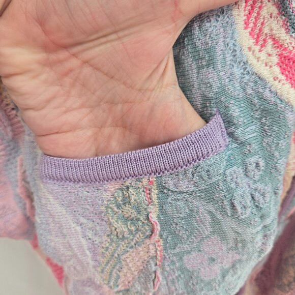 Limnos Pastel 100% Mercerised Cotton Open Australian Textured Sweater Large - Picture 6 of 15